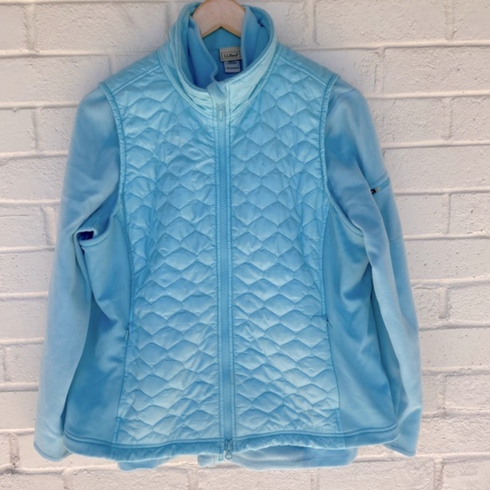 L.L. Bean Quilted Puffer Vest & Matching Fleece Jacket XL